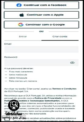مراحل ثبت نام در سایت OLX